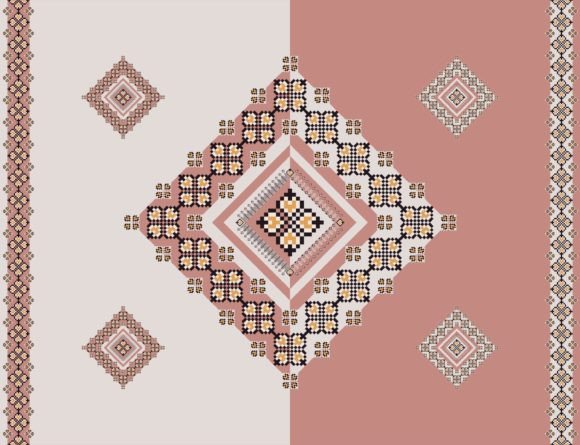 Colorful Embroidery Geometric Pattern