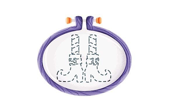 Embroidery Hoop with Halloween Witch Legs
