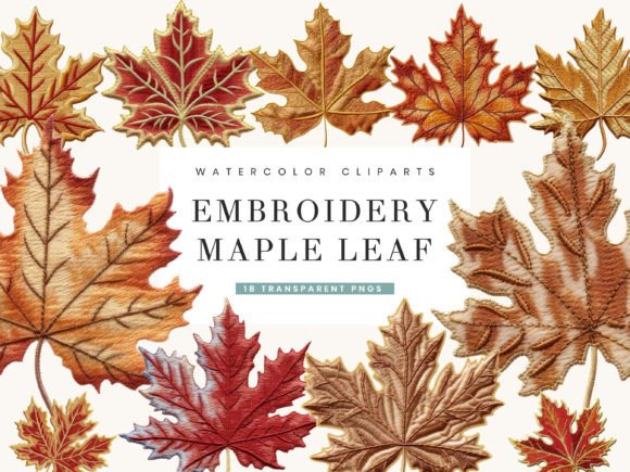 Embroidery Maple Leaf Clipart Bundle Review