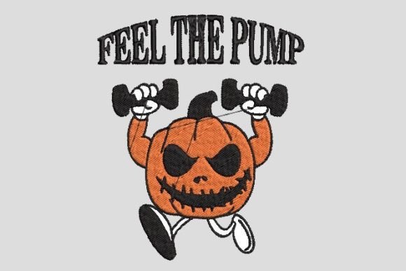 Feel the Pump Weightlifting Embroidery