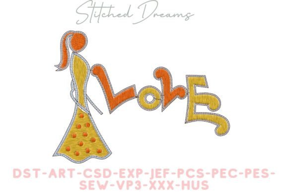Girl’s Love Embroidery Design