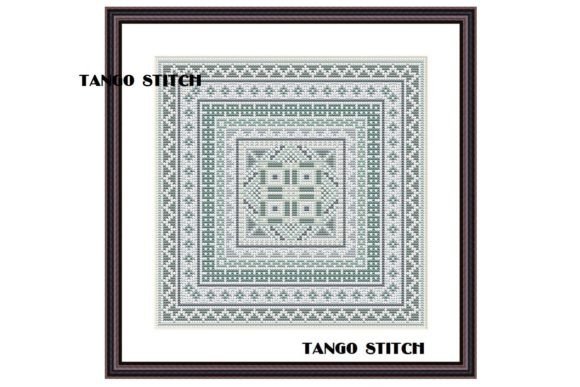 Gray Square Ornaments Embroidery Sampler