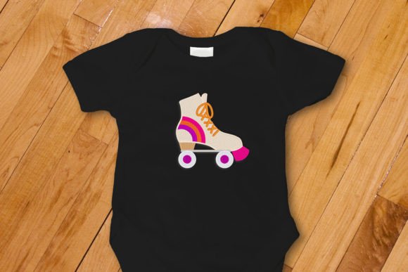 Retro Rollerskate Mini Embroidery