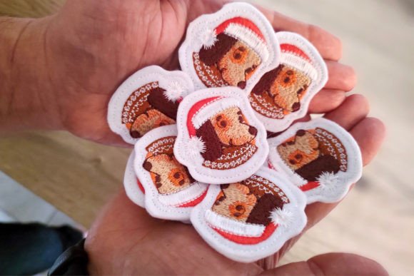 Santa Dog Machine Embroidery Design