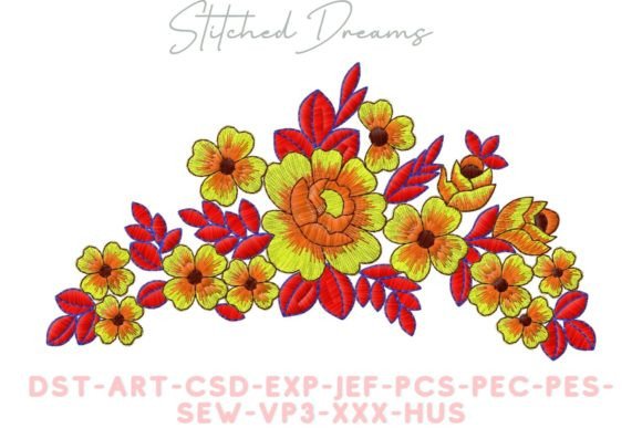 Spring Flowers Embroidery Design