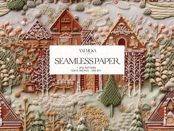 This is a Christmas Village Embroidery