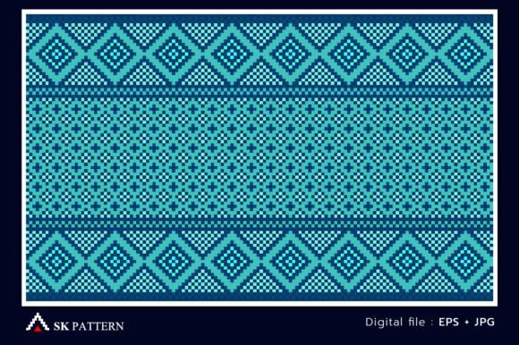 Vector Pixel Ethnic Pattern Embroidery